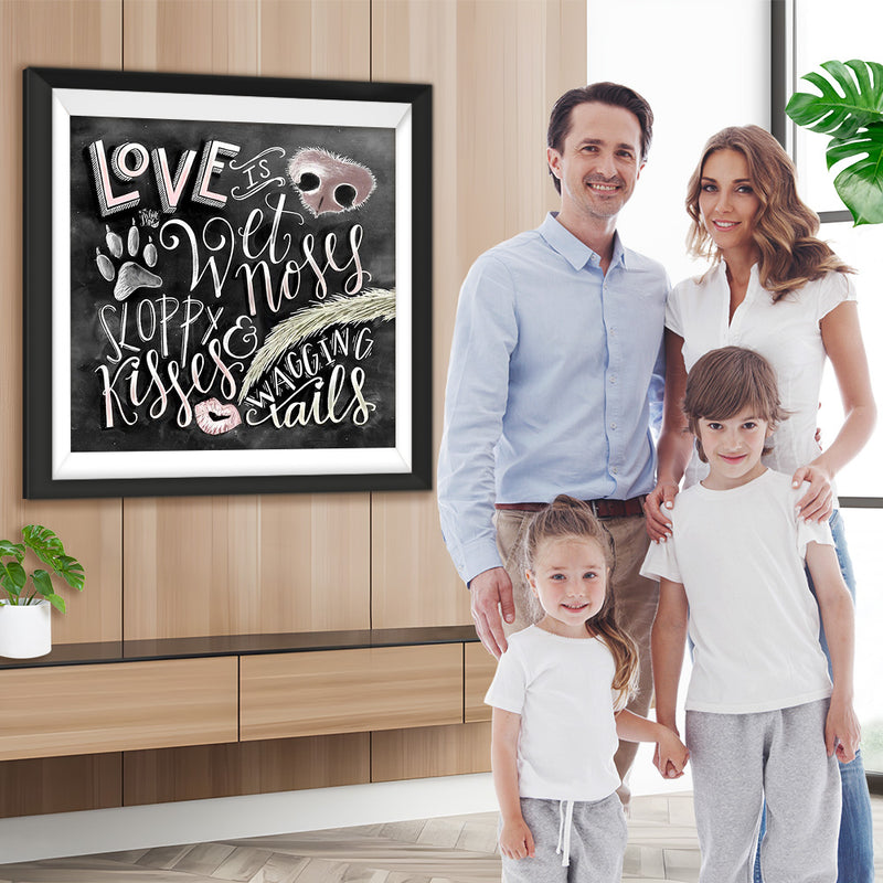 Tableau Noir et Animal de Compagnie Broderie Diamant