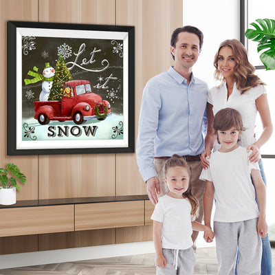 Tableau Noir Noël Fête Broderie Diamant