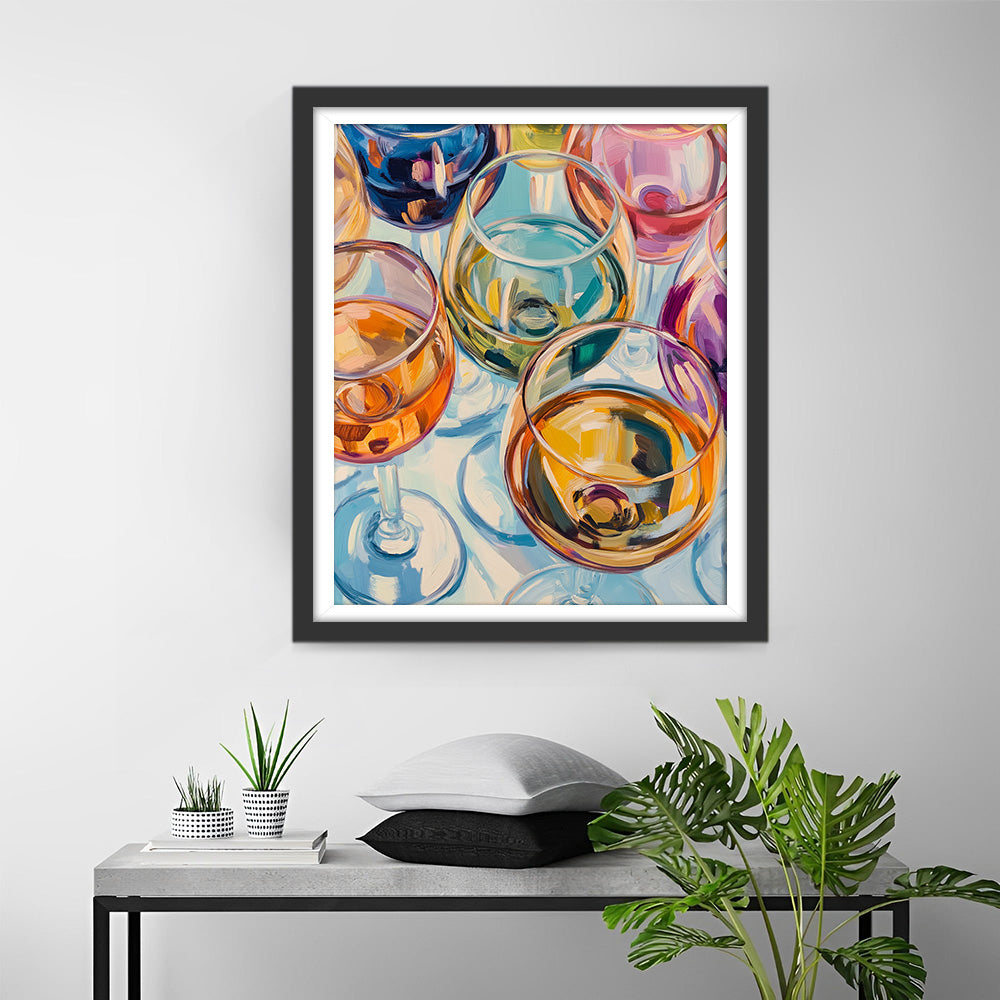 Tasses en Verre de Couleurs Variees Broderie Diamant