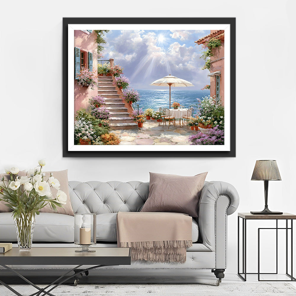 Terrasse Méditerranéenne Italienne Broderie Diamant