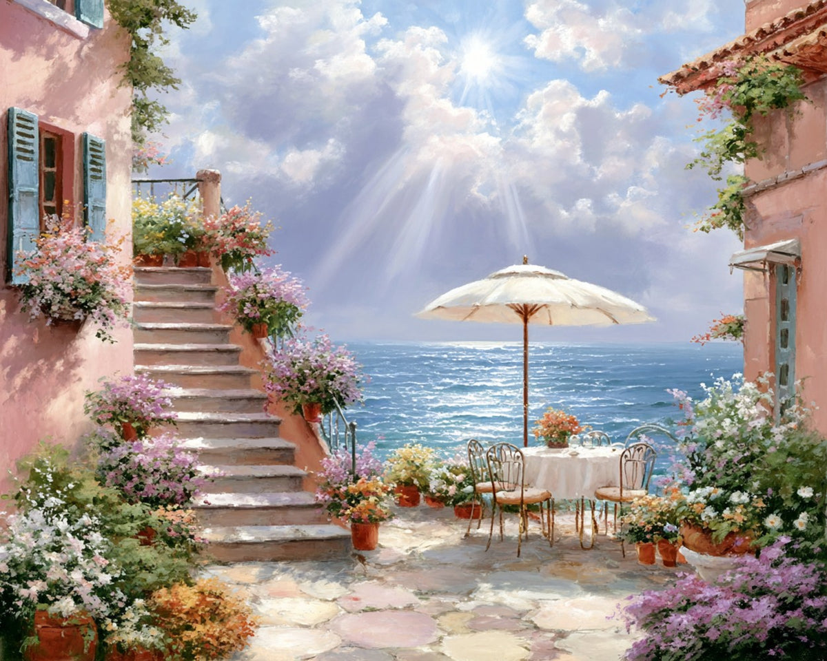 Terrasse Méditerranéenne Italienne Broderie Diamant