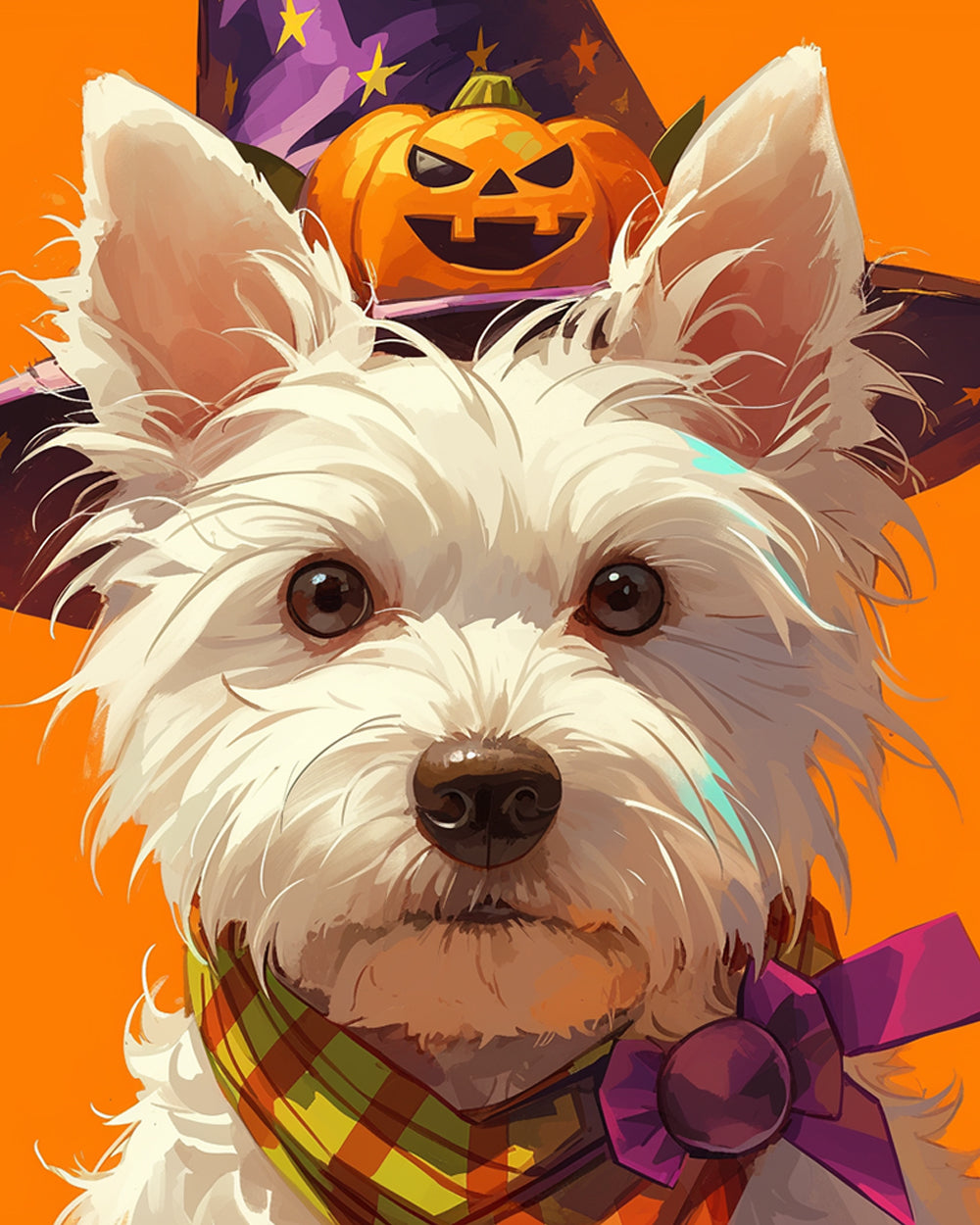 Terrier des Highlands d'Halloween Broderie Diamant