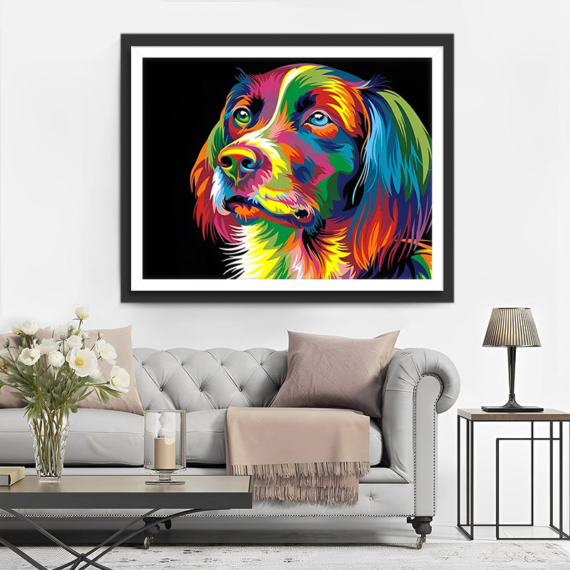Tête de Chien Colorée dans l&