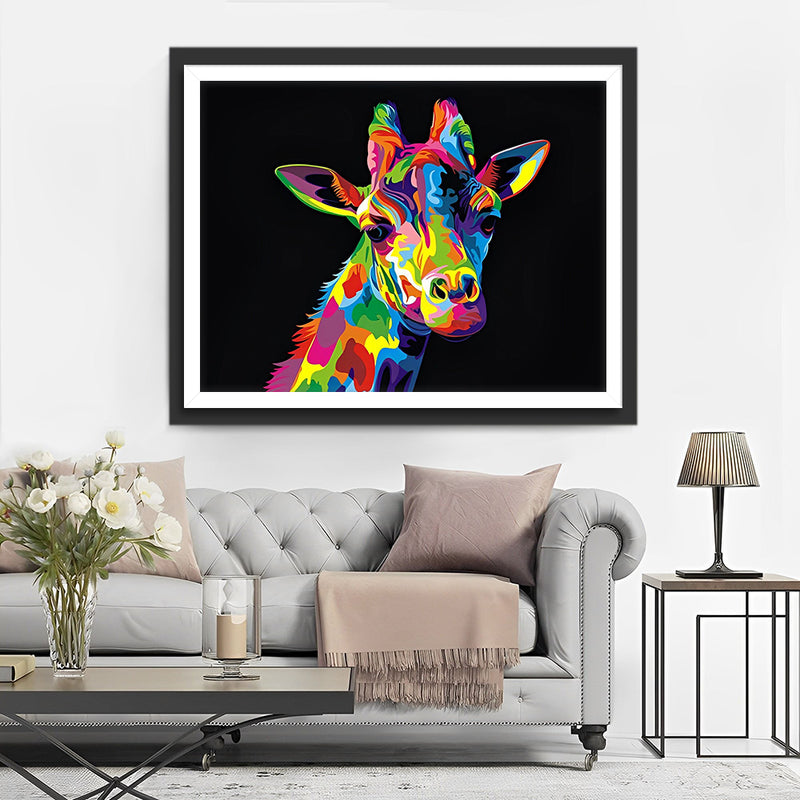 Tête de Girafe Colorée dans l&
