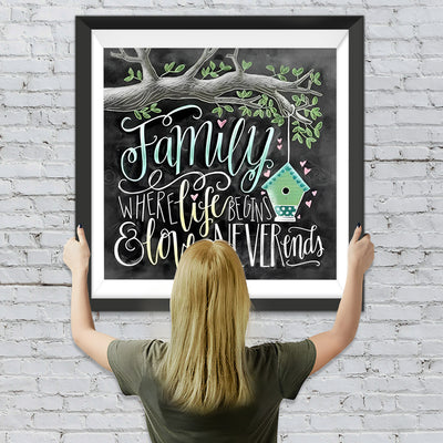 Texte de Famille et Branche Broderie Diamant