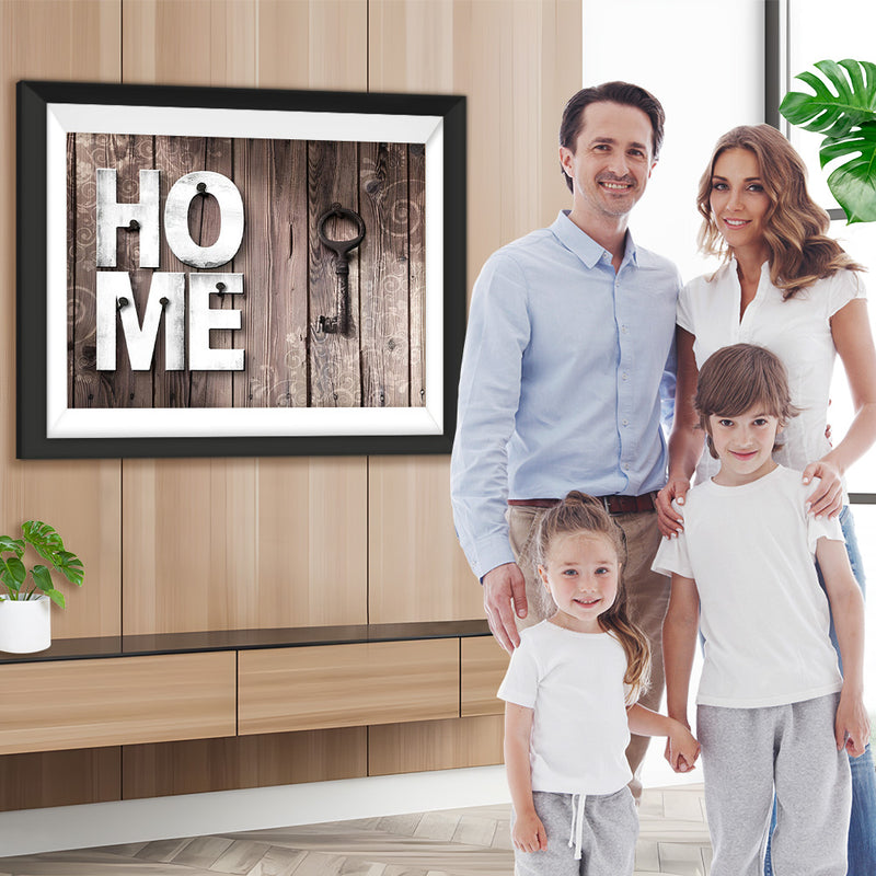 Texte Home et Clé Broderie Diamant