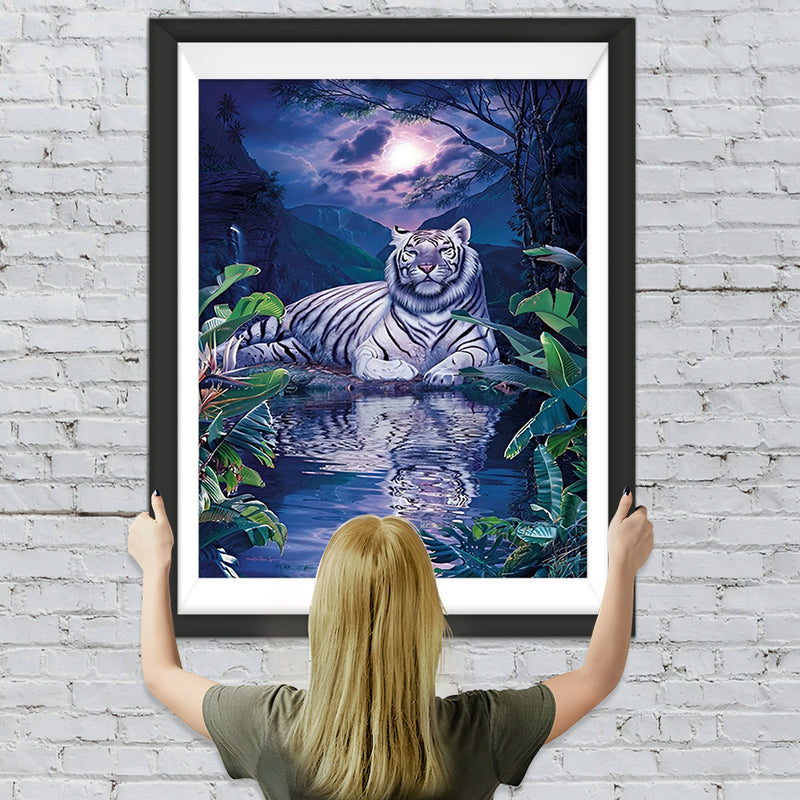 Tigre Blanc au Bord de l&