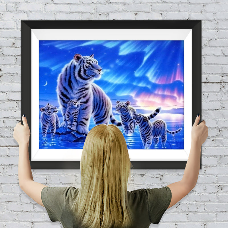 Tigre Blanc et Ses Enfants avec l&