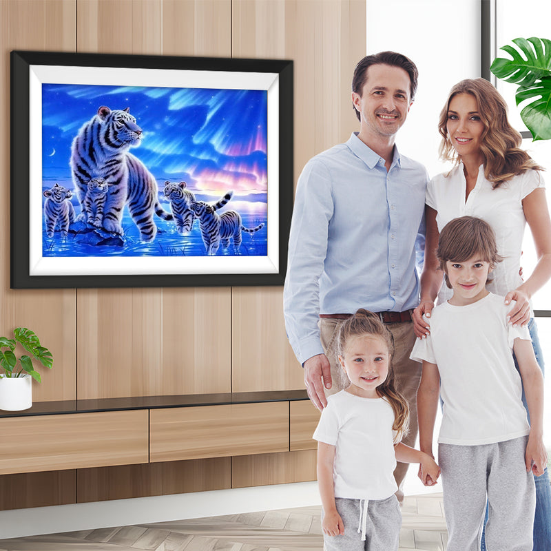Tigre Blanc et Ses Enfants avec l&