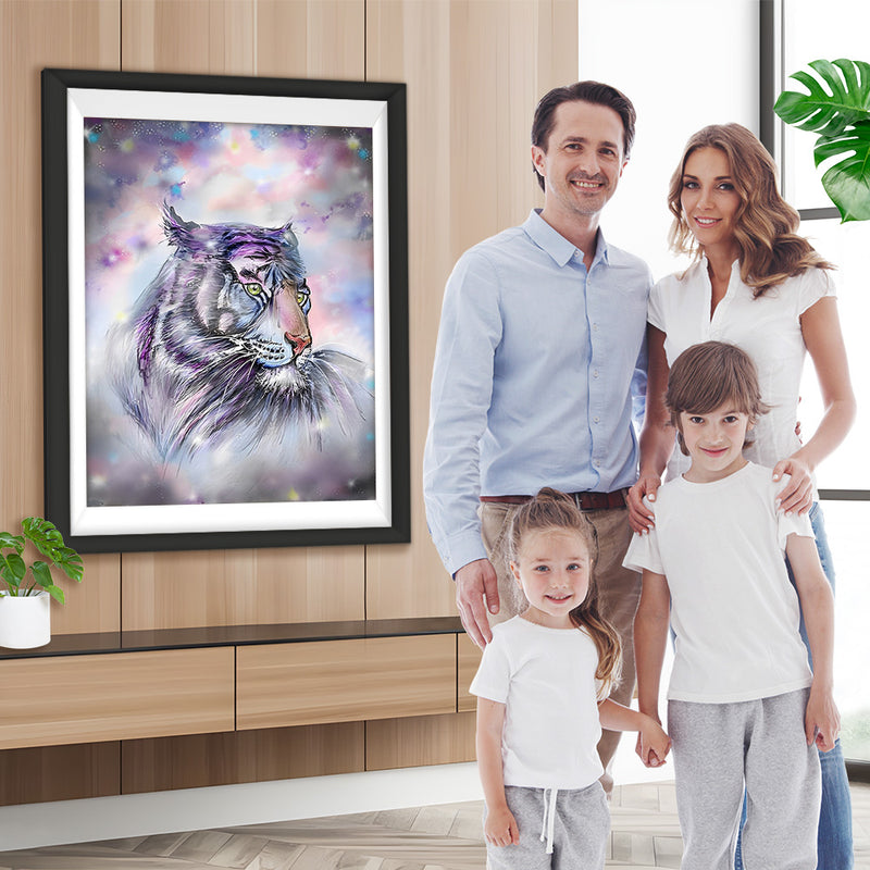 Tigre Blanc Rêvé Broderie Diamant