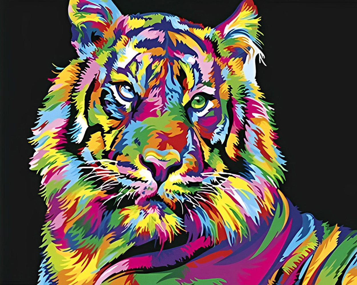 Tigre Coloré Broderie Diamant