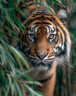 Tigre dans la Forêt de Bambou Broderie Diamant