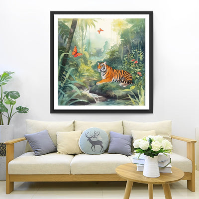 Tigre dans la Jungle Broderie Diamant