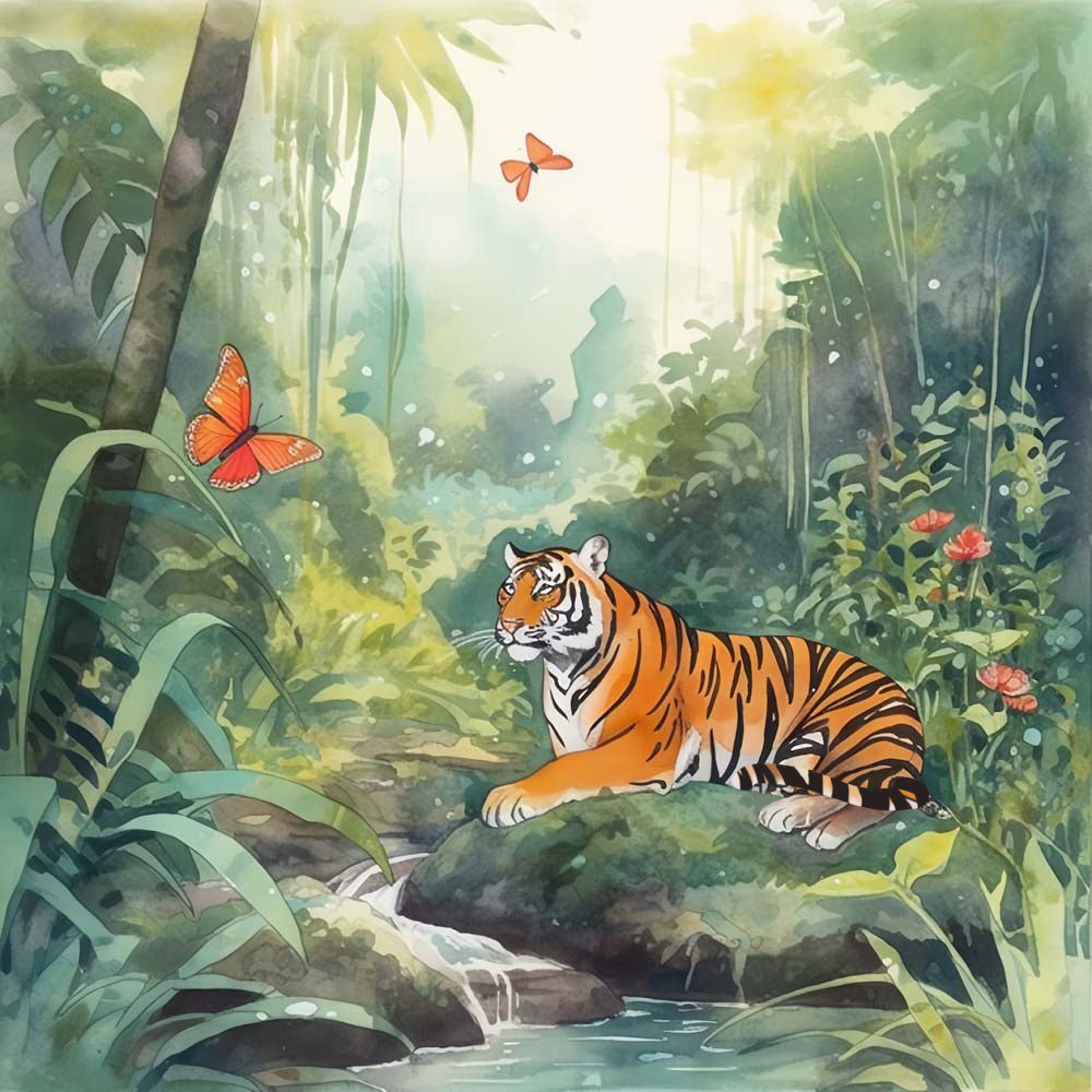 Tigre dans la Jungle Broderie Diamant