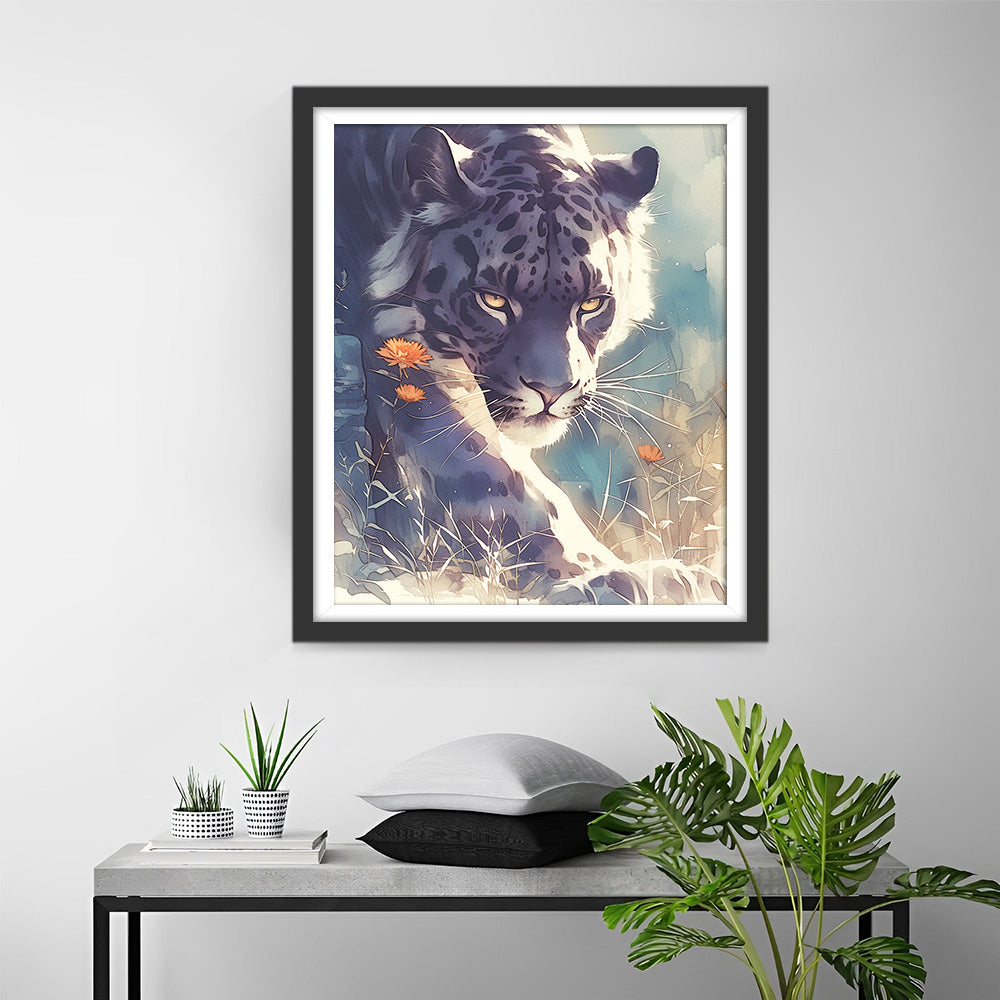 Tigre de Chasse Broderie Diamant