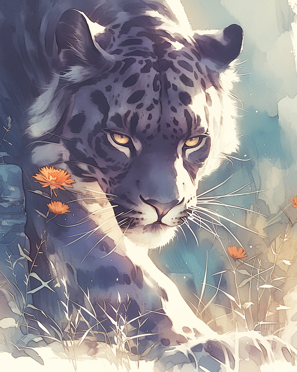 Tigre de Chasse Broderie Diamant