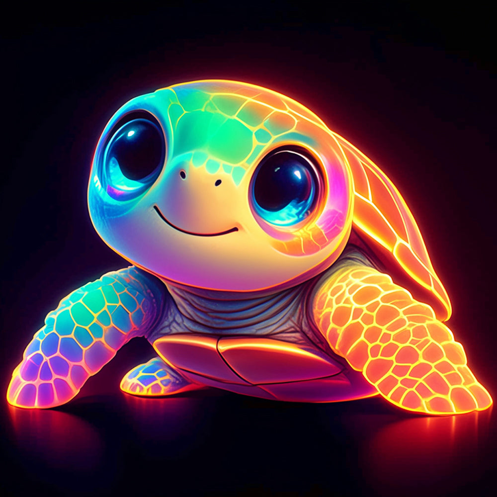 Tortue Colorée Lumineuse Broderie Diamant