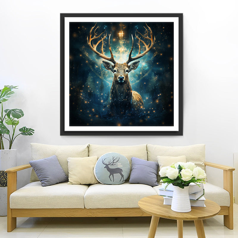 Totem de Cerf Mysterieux Broderie Diamant