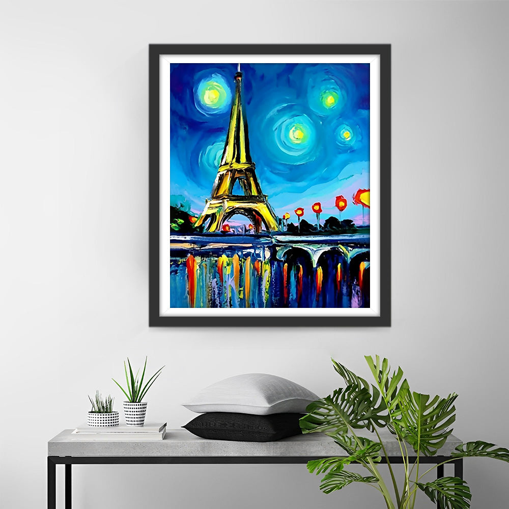 Tour Eiffel Abstraite Broderie Diamant