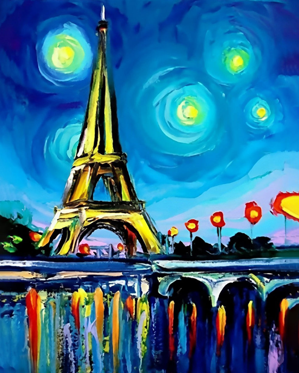 Tour Eiffel Abstraite Broderie Diamant