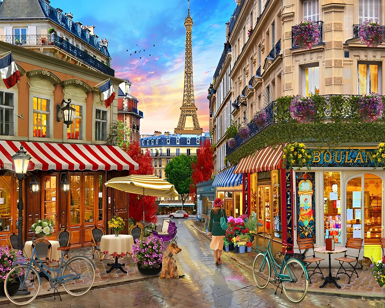 Tour Eiffel et Boutiques Broderie Diamant