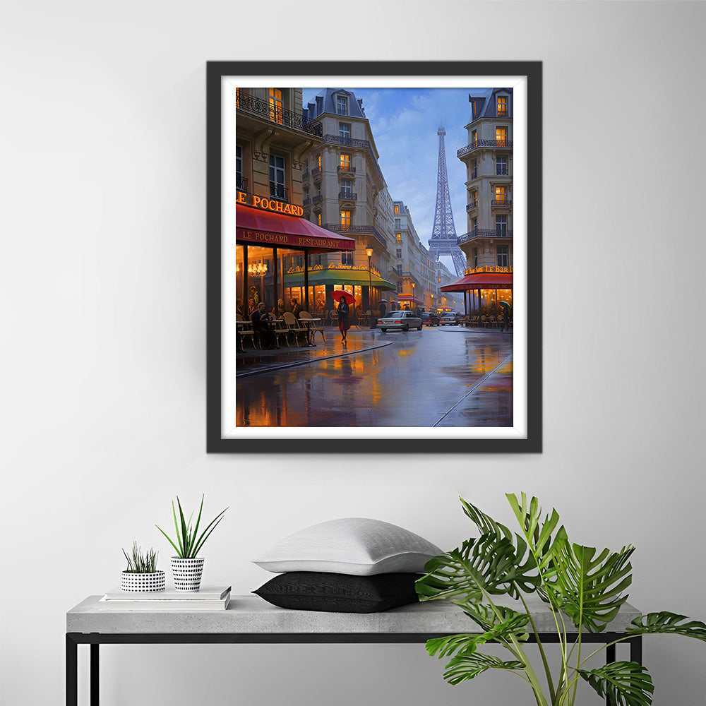 Tour Eiffel et Boutiques de Nuit Broderie Diamant