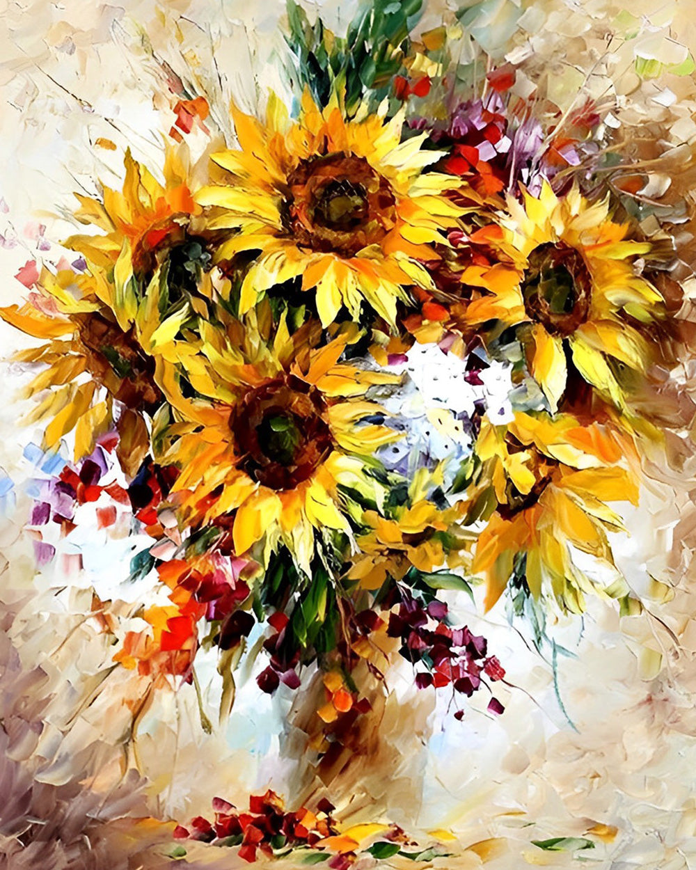 Tournesol en Style Peinture à l'Huile Broderie Diamant