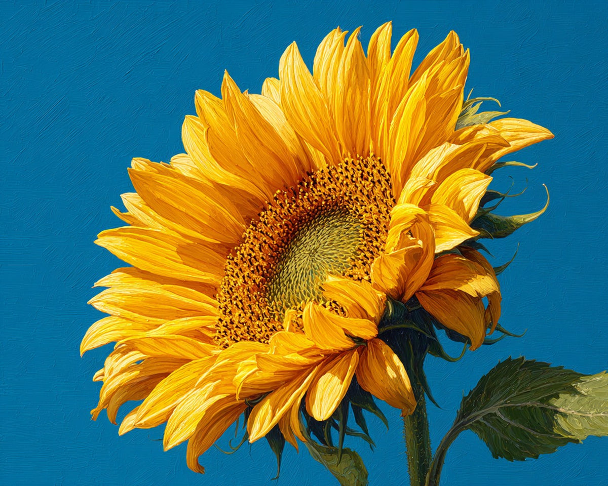 Tournesol sur Fond Bleu Broderie Diamant