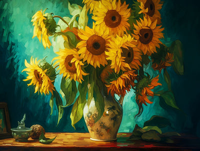 Tournesols dans un Vase Broderie Diamant