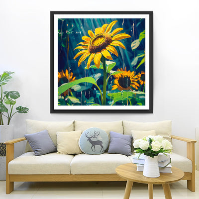 Tournesols sous la Pluie Broderie Diamant