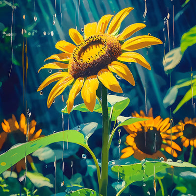 Tournesols sous la Pluie Broderie Diamant
