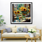 Tournesols sur le Rebords de la Fenêtre Broderie Diamant