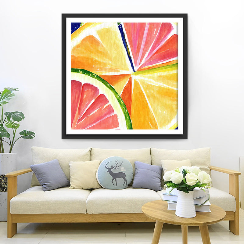 Tranches de Citron et de Pamplemousse Broderie Diamant