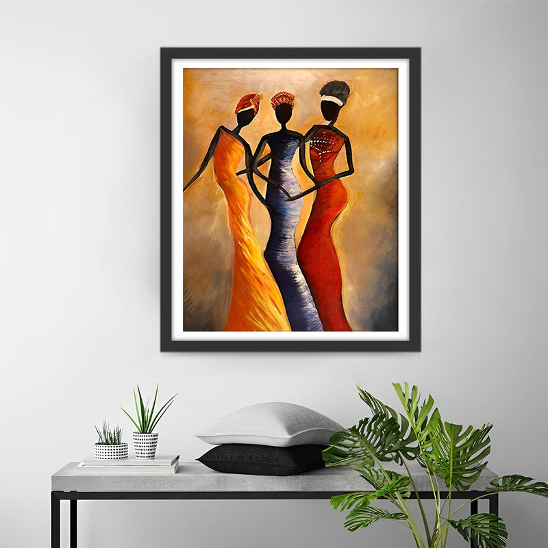 Trois Femmes Africaines Broderie Diamant