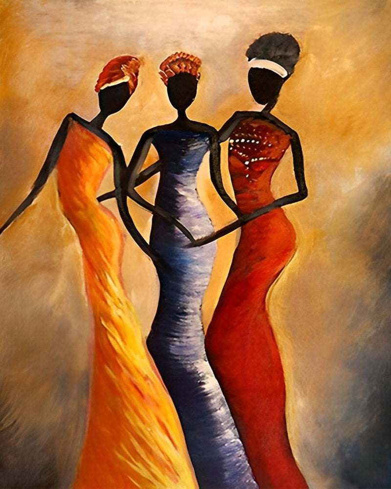 Trois Femmes Africaines Broderie Diamant