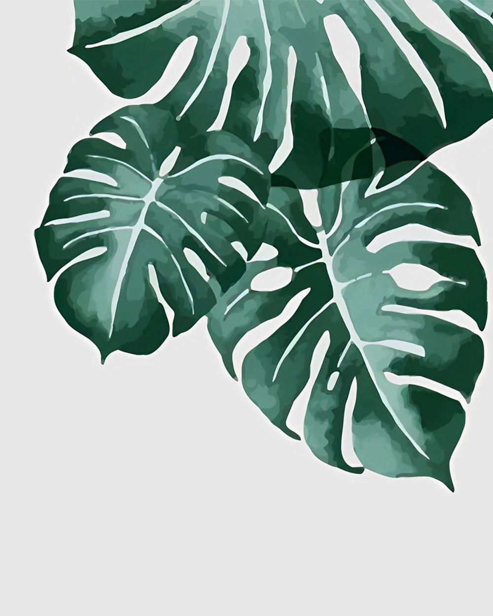Trois Feuilles de Monstera Broderie Diamant