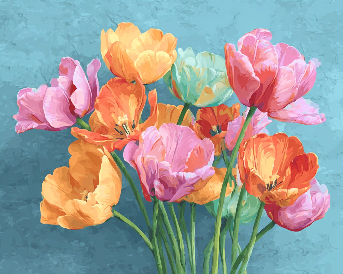 Tulipes aux Couleurs Vives Broderie Diamant