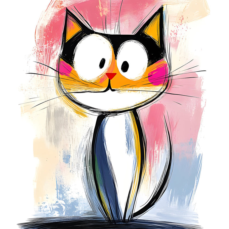 Un Chat Surpris Broderie Diamant