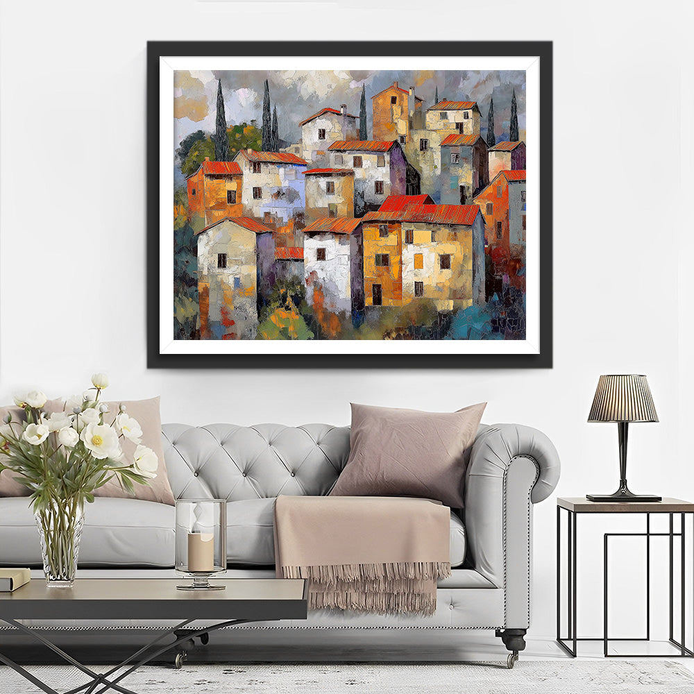 Un Groupe de Maisons Residentielles Broderie Diamant