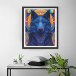 Un Magnifique Loup Bleu Broderie Diamant