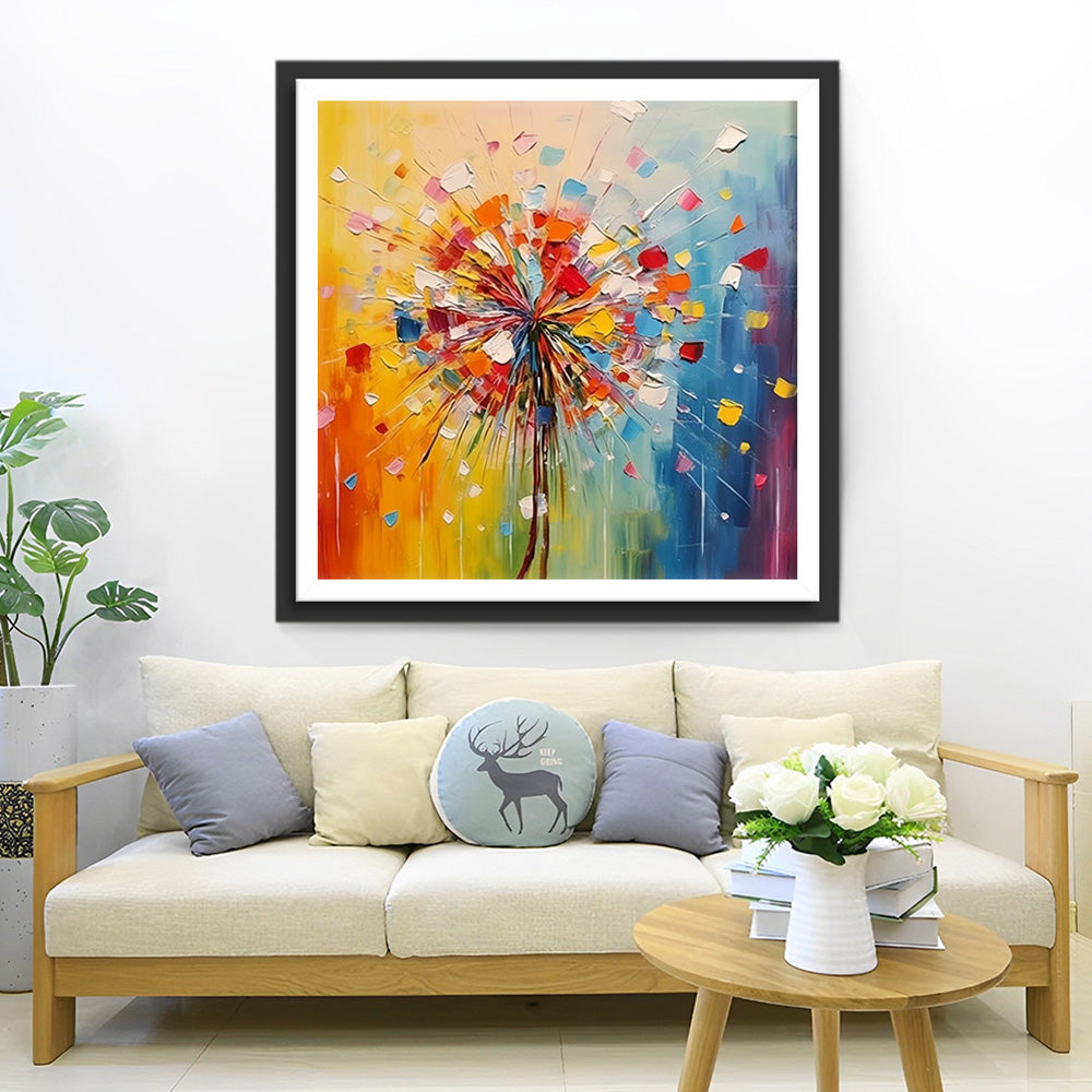 Un Pissenlit Coloré Broderie Diamant