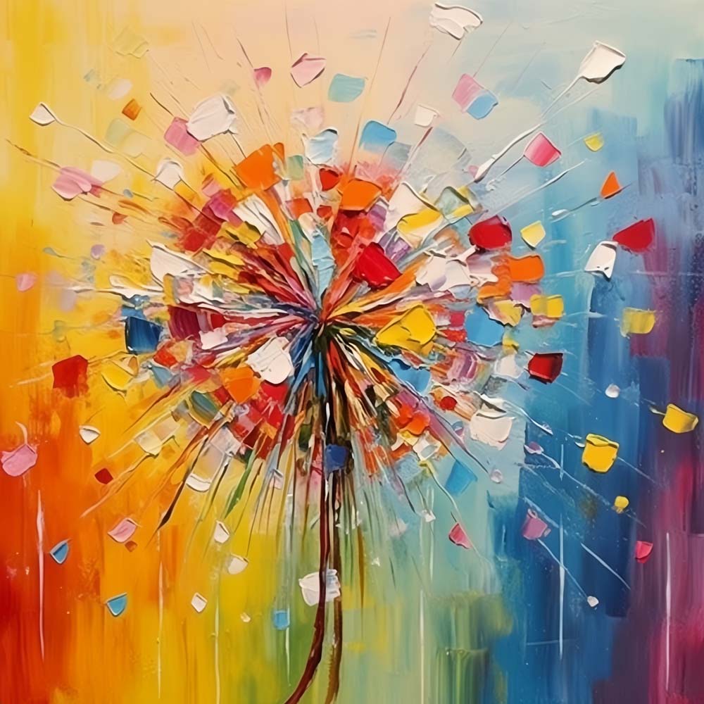 Un Pissenlit Coloré Broderie Diamant