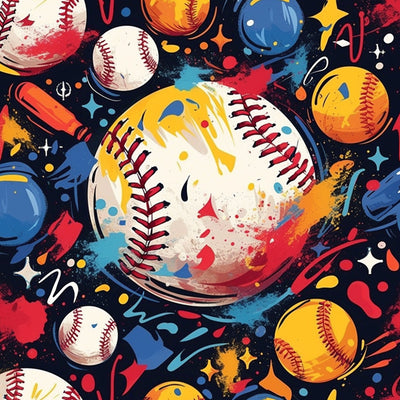 Un Tas de Balles de Baseball Broderie Diamant