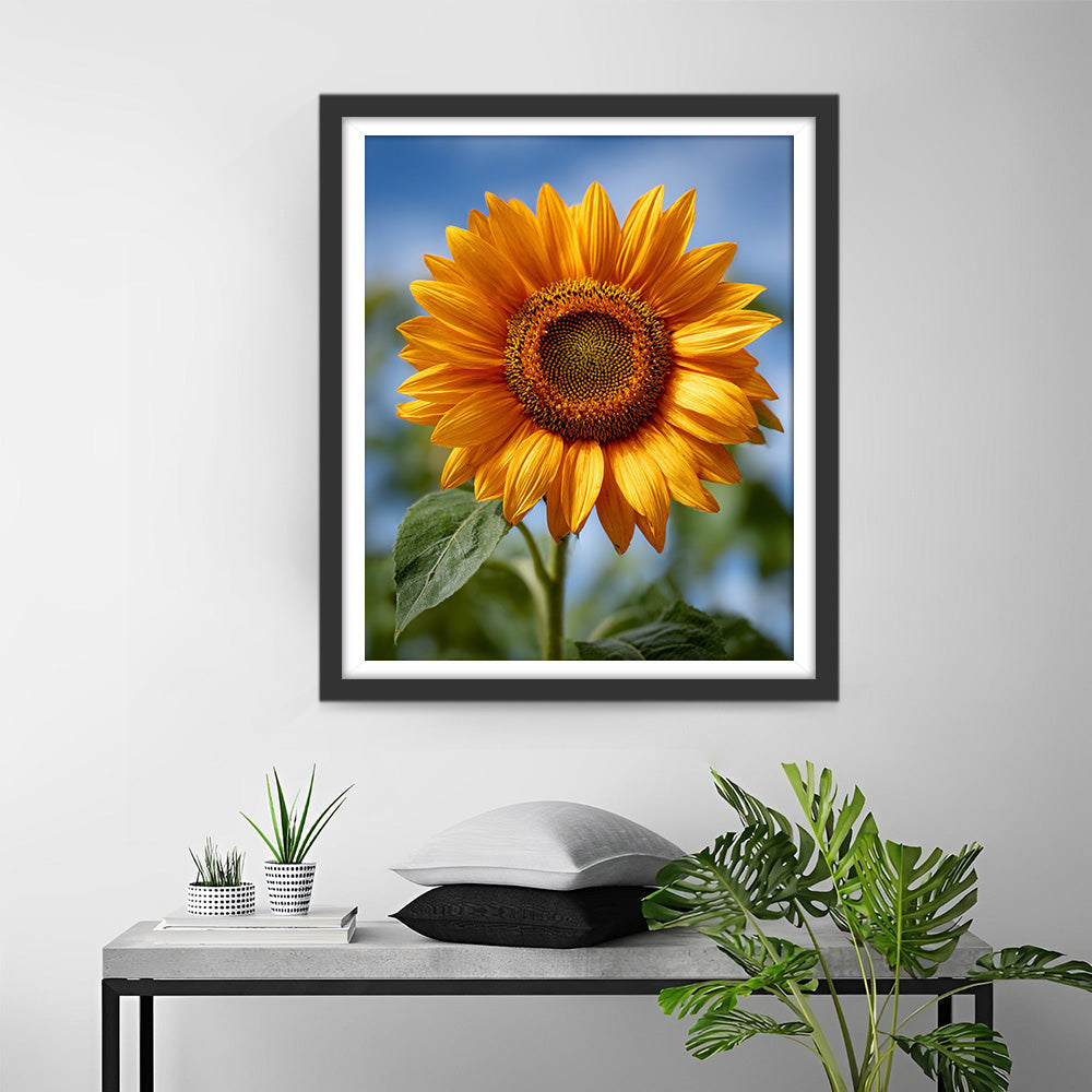 Un Tournesol Éclatant Broderie Diamant