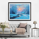 Un Village Tranquille sous la Neige Broderie Diamant