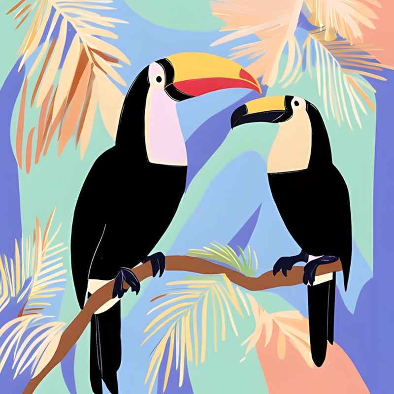 Une Paire de Toucans Broderie Diamant