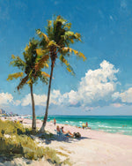 Vacanciers au Bord de Mer Broderie Diamant