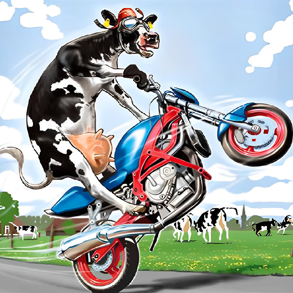 Vache à Moto Broderie Diamant
