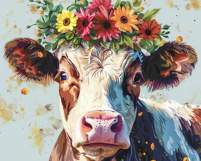 Vache avec une Guirlande Broderie Diamant
