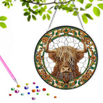 Vache des Highlands en Acrylique Pendentif Broderie Diamant